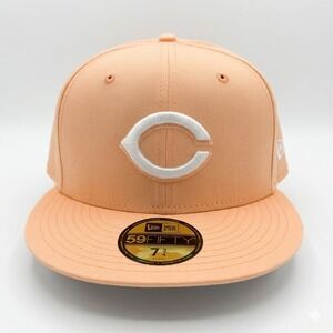 Cincinnati Reds New Era 59FIFTY Fitted Hat Mens 7 3/4 Peach Cap 21867235 *NEW*